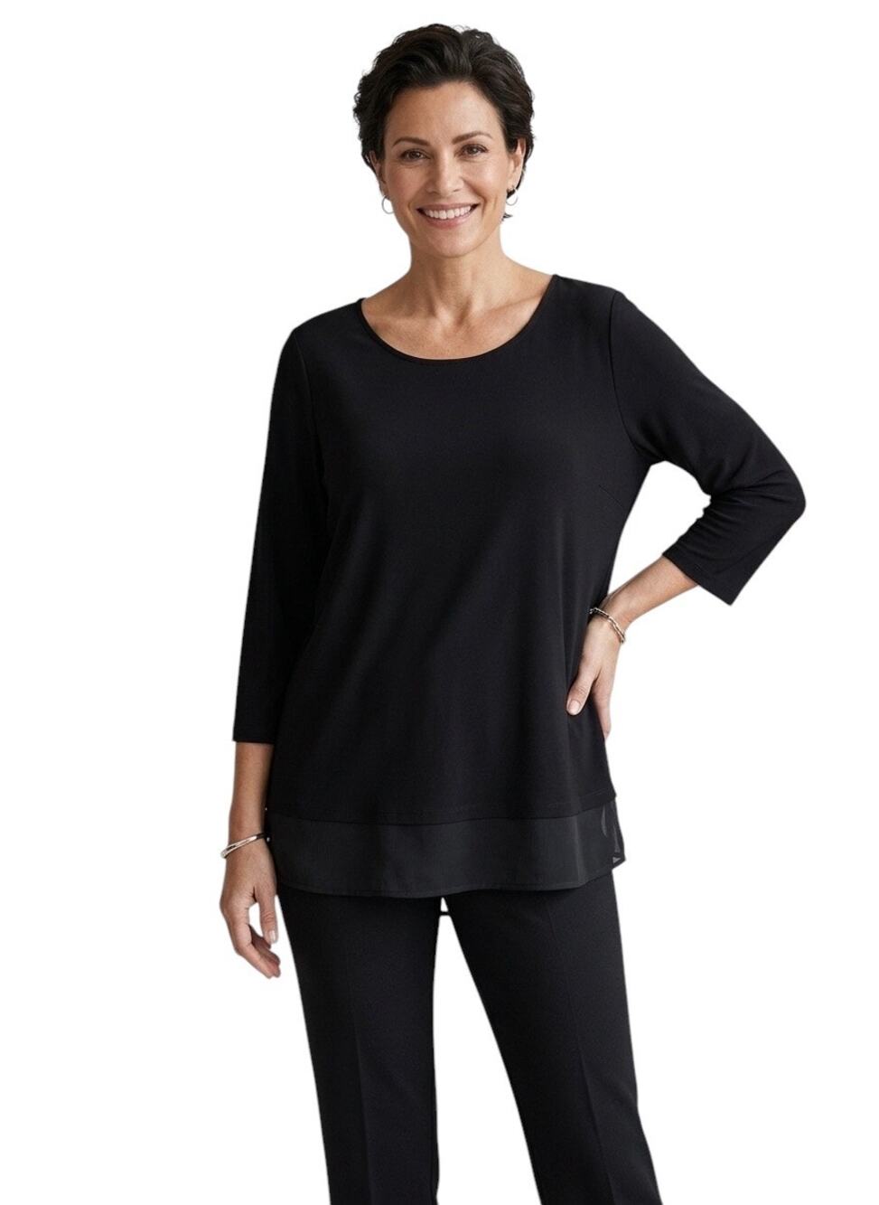 Chico's Easywear Julie peplum 3/4" sleeve top NWT size US L / 16  Chico's  3
